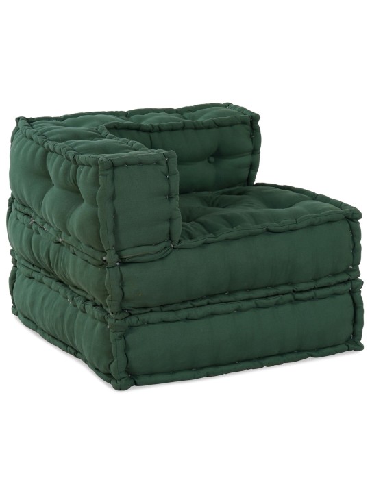 Pouffe 4tk komplekt roheline puuvill nurgapouffe, 70x70x54 cm