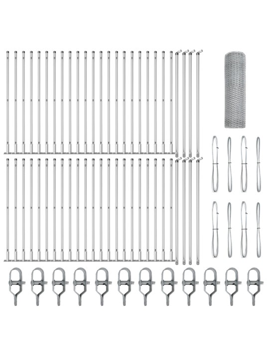 KUUSNURKNE AED 0.6X100 M GALVANISEERITUD TERASEST, AIA POSTID ALUSPINKADEGA 13 TK Ø32MM 70CM GALVANISEERITUD TERASEST