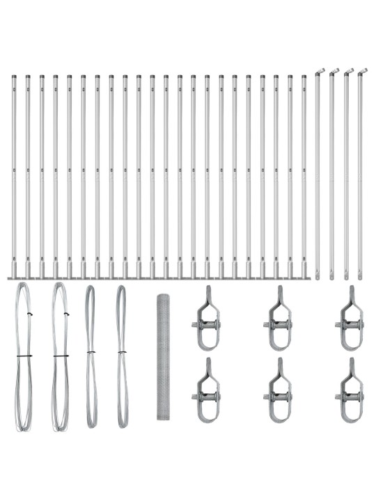 KUTEEN AEDIK 1.4X50 M KUUMTSINGITUD TERAS, AED POSTID ALUSPLAATIDEGA 13 TK Ø32MM 78.5CM KUUMTSINGITUD TERAS