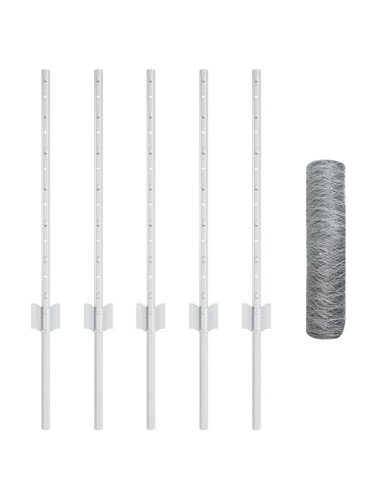 AEDADE POSTIDE KOMPLEKT 5 TK U-KANAL 60 CM GALVANISEERITUD TERAS, KUUSNURGA AED 0,5X10 M GALVANISEERITUD TERAS