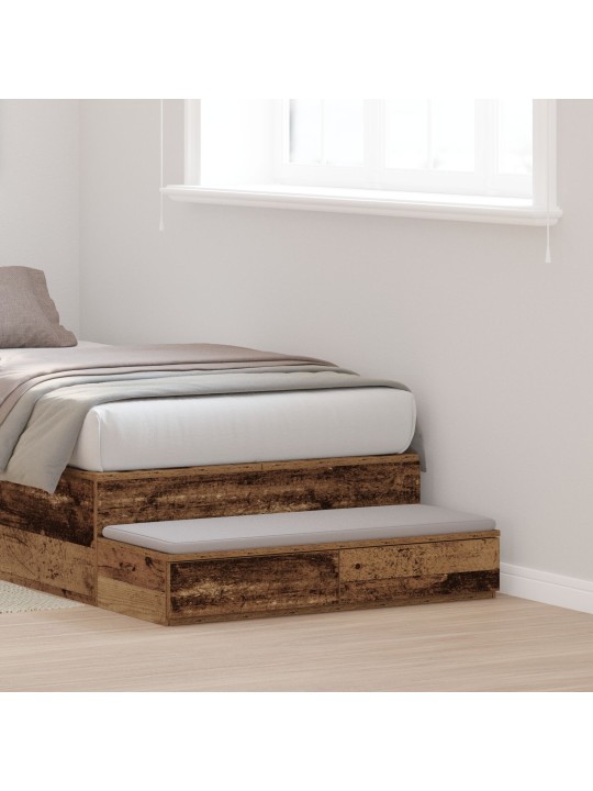 VOODI SAHTLID VANAST PUIDUST 90X36,5X16,5 CM TÖÖDELDUD PUIT