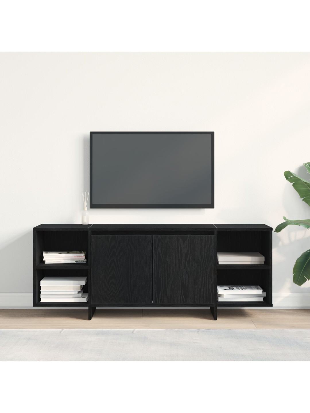 TV ALUS - MUST TAMME - 120X30X40.5 CM - VALMISTATUD TEHISPUIDUST