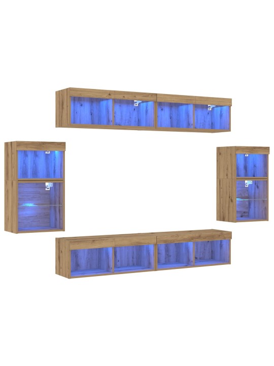 8-OSALINE TV SEINAKAPP LED ARTISAN OAK TEHISPUIDUST