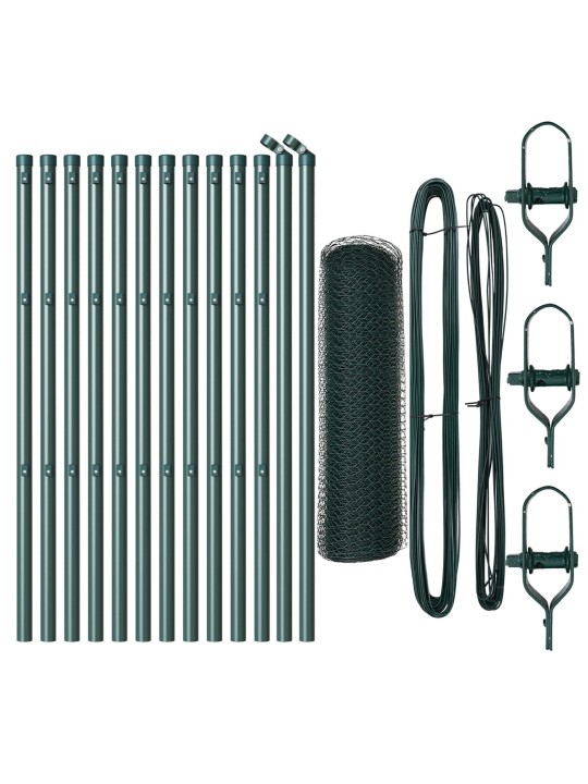 HEKIPUUR ROHELINE 0.8X25 M TERAS, PIIRDE POSTID 13 TK ROHELINE Ø32 MM 120 CM GALVANISEERITUD TERAS