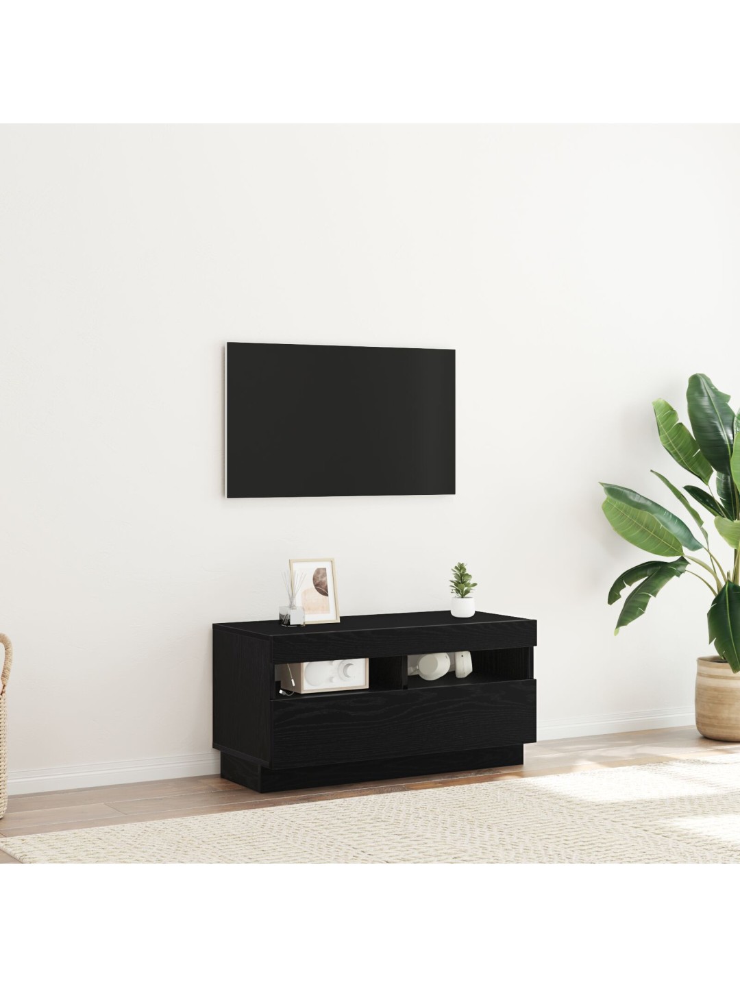 TV KAPP LED-VALGUSTITEGA MUSTAST TAMMEST 100X35X40 CM INSENERIPUIDUST