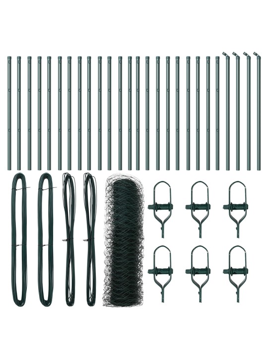 KUUSNURKNE AED ROHELINE 0.5X50 M TERAS, AIA POSTID 13 TK ROHELINE Ø32 MM 100 CM GALVANISEERITUD TERAS