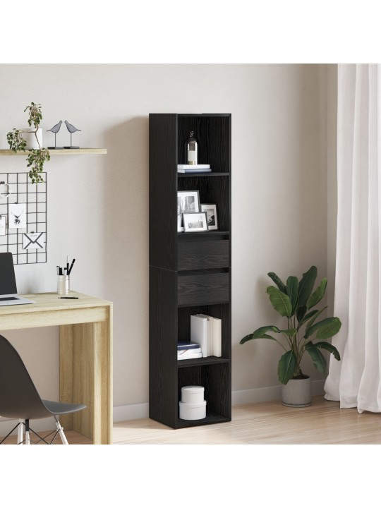 RAAMATUKAPP MODULAARNE MUST TAMME 36X30X171 CM TEHISPUIT