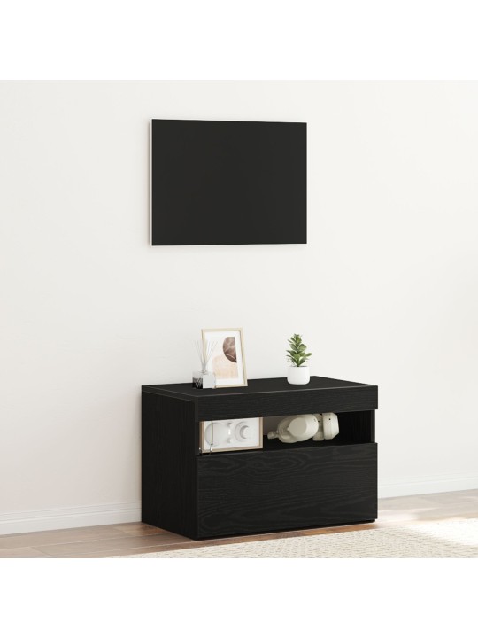 TV KAPP LED VALGUSTEGA MUST TAMME 60X35X40 CM TEHISPUIT