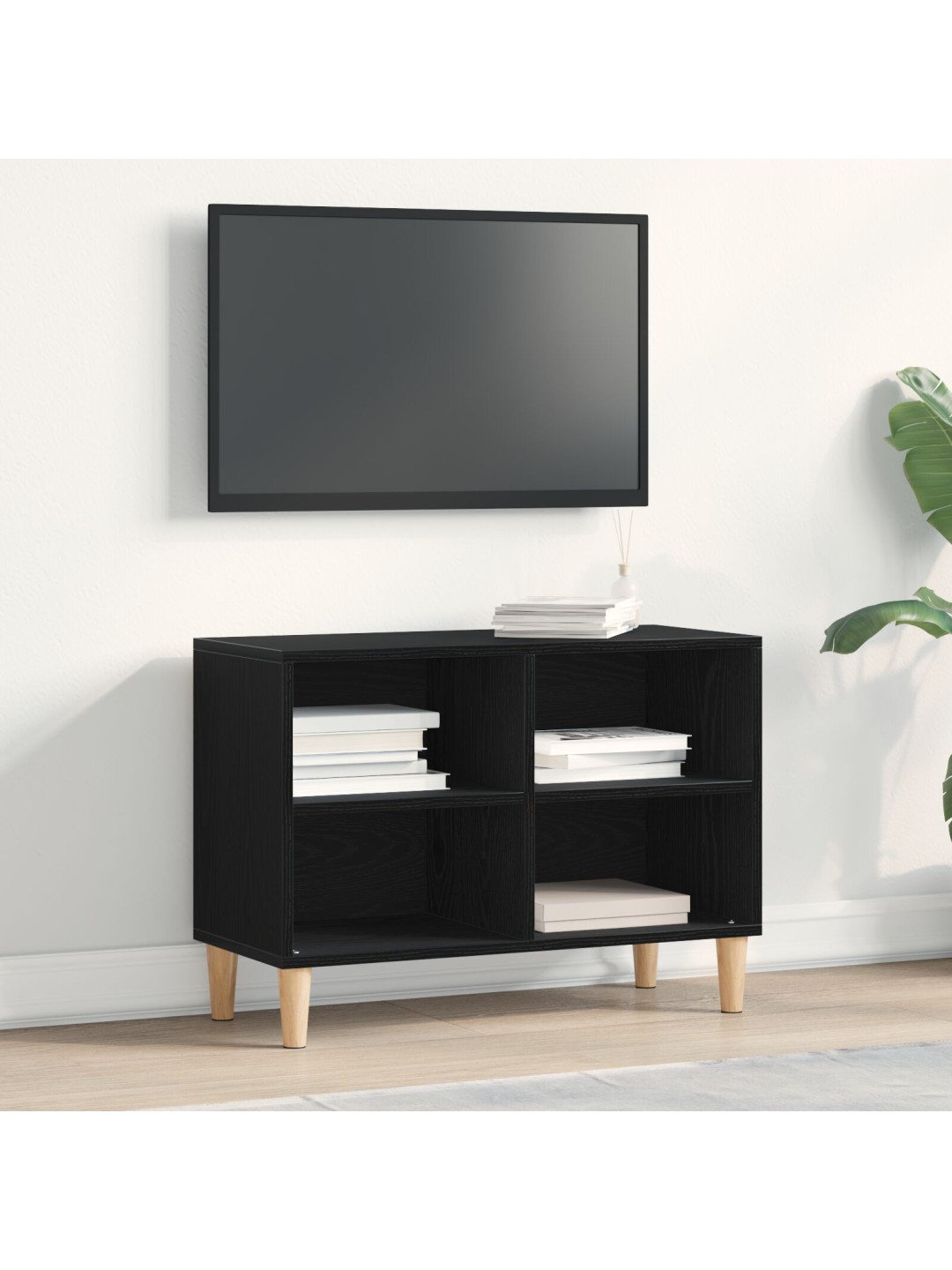 MUST TAMM TV KAPP - 69.5X30X50 CM, VALMISTATUD TEHISPUUST