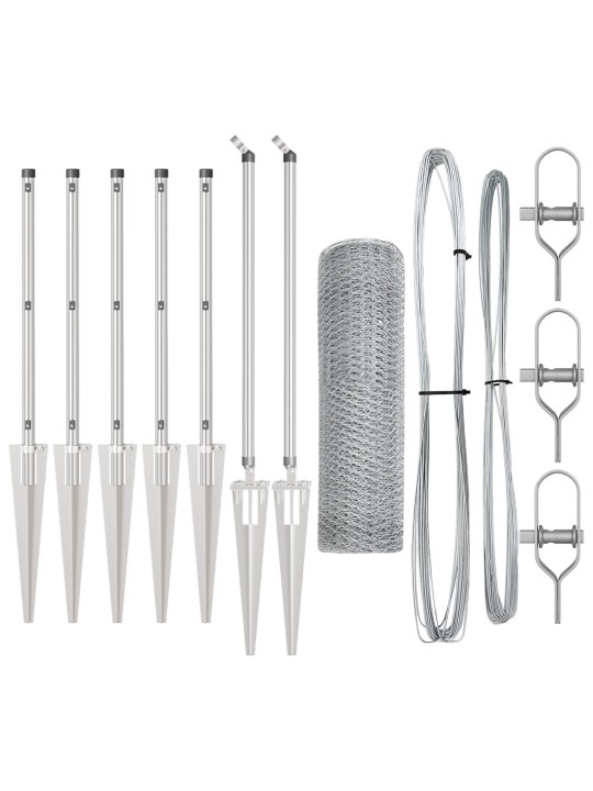 KUUSNURGA AED 0.5X10 M GALVANISEERITUD TERAS, AEDADE POSTID OTSIKUGA 7 TK Ø32 MM 80 CM GALVANISEERITUD TERAS