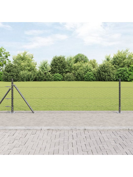 HEXAGON FENCE HALL 0.5X10 M TERAS, AIAPOSTID KOOS ALUSPINDADEGA 7 TK Ø32MM 70CM GALVANISEERITUD TERAS