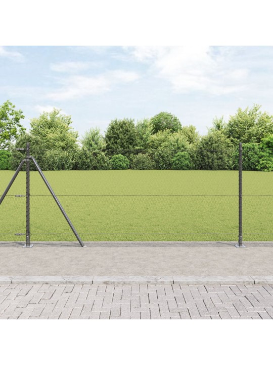 HEKSAGONAALNE AED HALL 1X10 M TERAS, AIA POSTID KOOS ALUSPLAATIDEGA 7 TK Ø32MM 110CM GALVANISEERITUD TERA