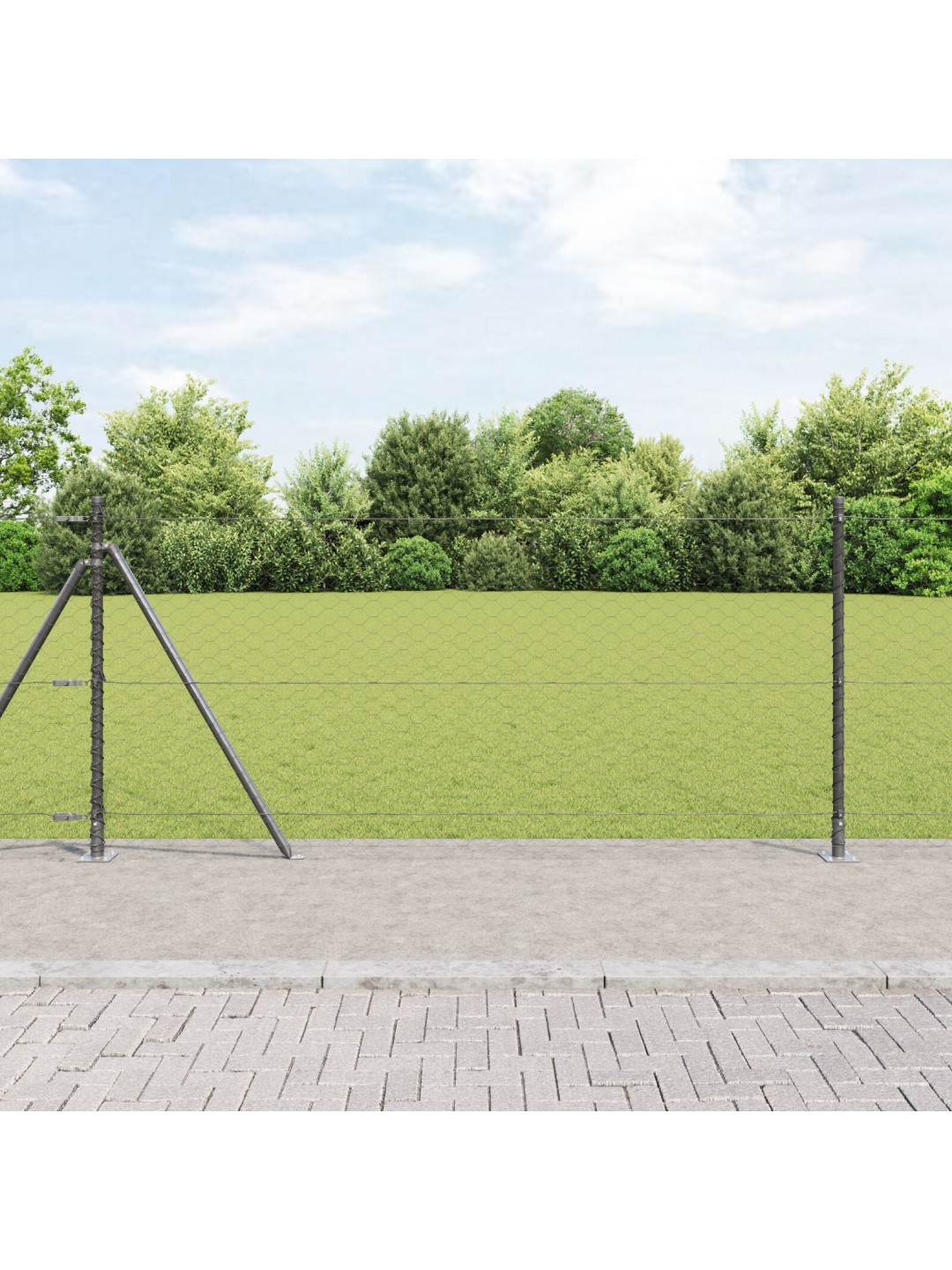 HEKSAGONAALNE AED HALL 0.8X10 M TERAS, AIALOIDJAD KOOS ALUSPLAATIDEGA 7 TK Ø32MM 90CM GALVANISEERITUD TERAS