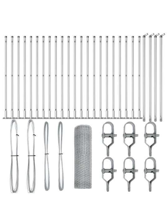 KUUSNURKNE AED 0,4X50 M GALVANISEERITUD TERAS, AED POSTID ALUSPLAATIDEGA 13 TK Ø32MM 50CM GALVANISEERITUD TERAS
