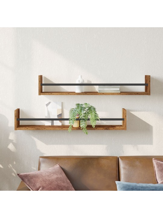 SEINALE PAIGALDATAVAD RIIULID 2 TK VANA PUIT 80X16X14 CM TÖÖDELDUD PUIT