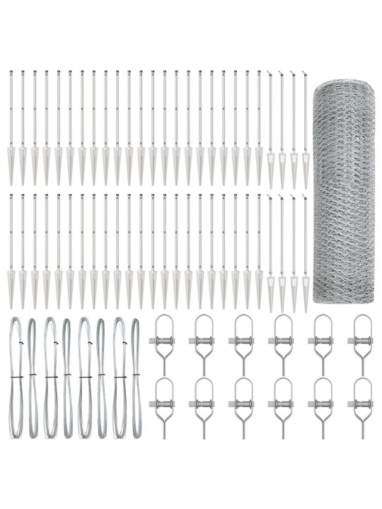 HEKSAGONAALNE AED 0.5X100 M TSINGITUD TERAS, AEDADE POSTID SPIKE'IGA 13 TK Ø32 MM 80 CM TSINGITUD TERAS
