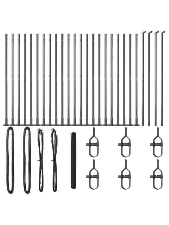 KUUSNURGA AED HALL 1.6X50 M TERAS, AED POSTID KOOS ALUSPLAATIDEGA 13 TK Ø32MM 88.5CM GALVANISEERITUD TERAS