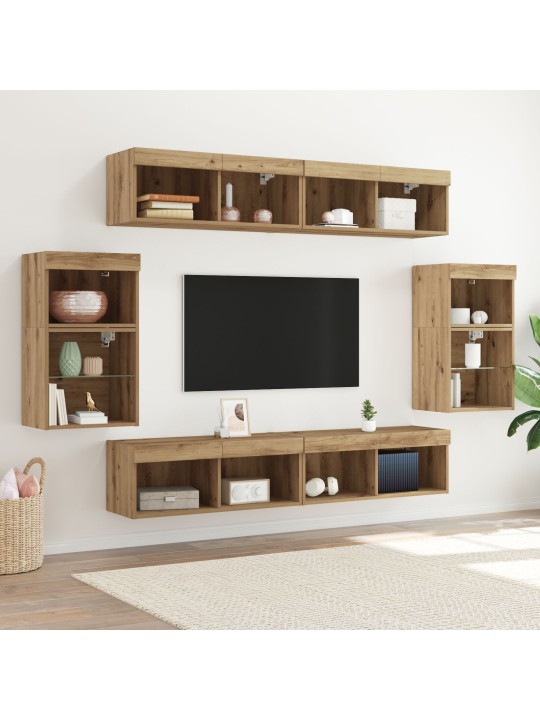 8-OSALINE TV SEINAKAPP LED ARTISAN OAK TEHISPUIDUST