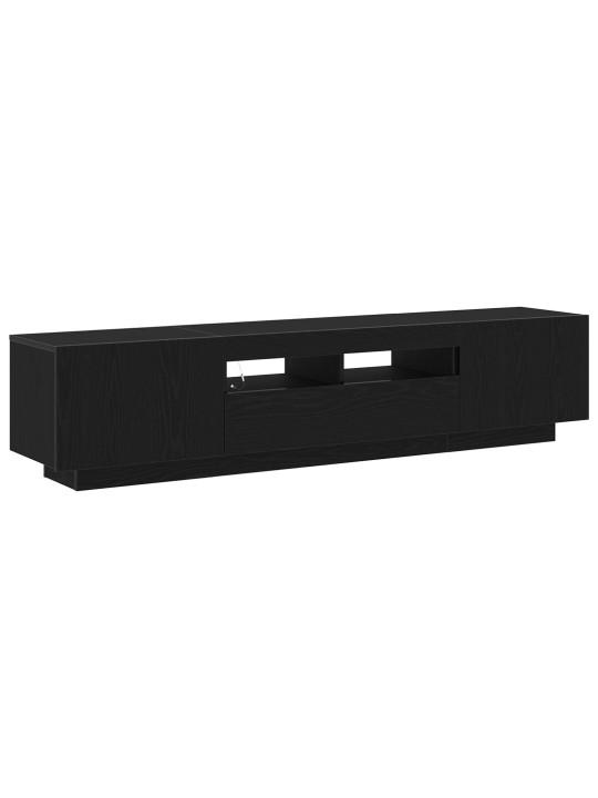 TV-KAPP LED-VALGUSTUSEGA MUSTAST TAMMEST, MÕÕDUD 180X35X40 CM, TEHISPUIT