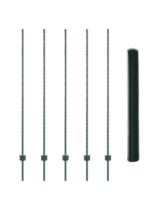 AIA POSTID 5 TK U-KANAL ROHELINE 150 CM TERAS, KUUSNURKNE AIAÄÄR ROHELINE 1.5X10 M TERAS