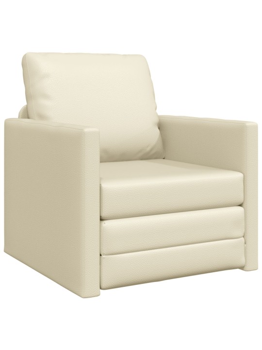 FLOOR SOFA BED 2-IN-1 KREEMJAS 74X77X81 CM KUNSTNAHK