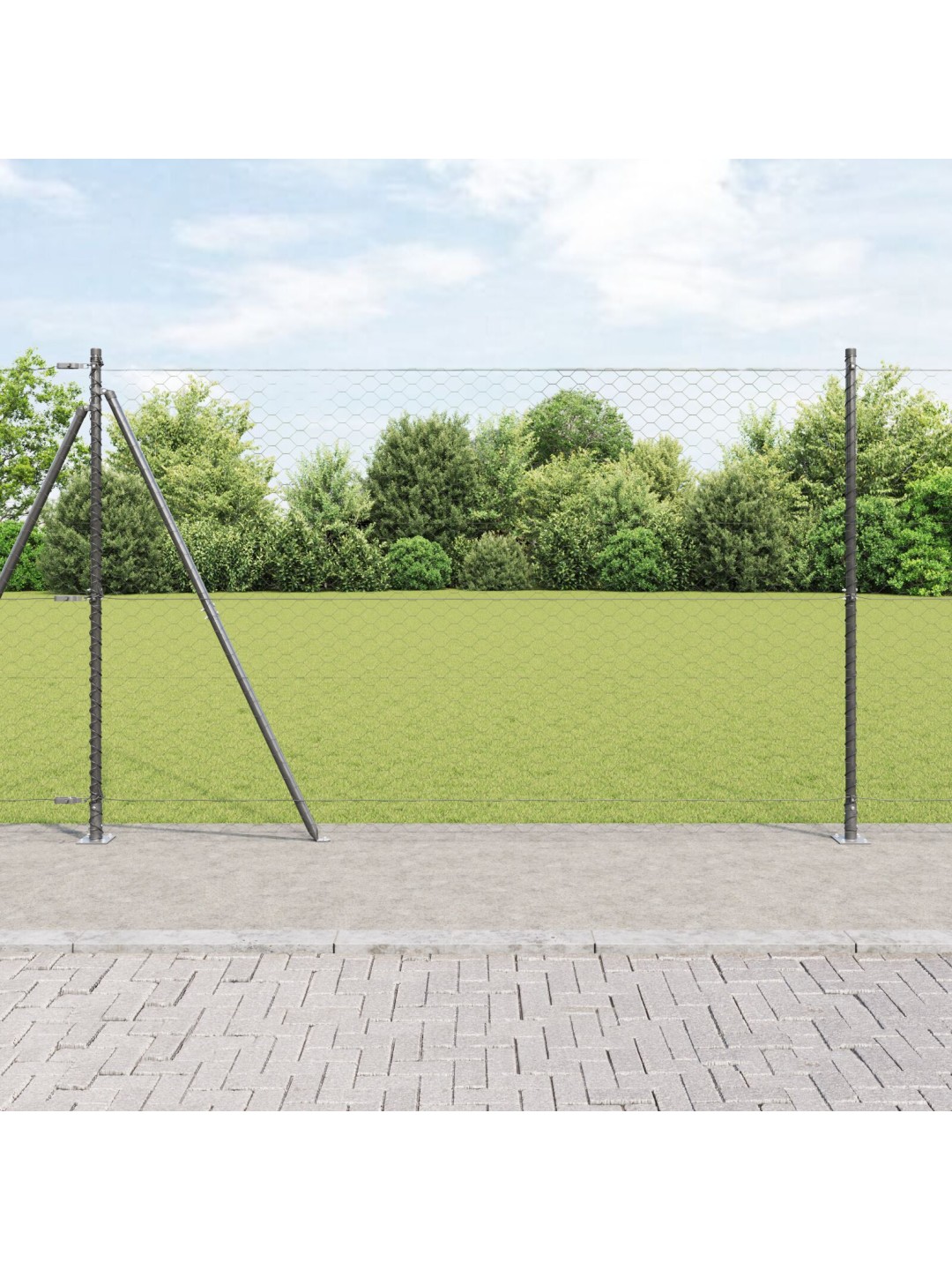 KUUSNURGA AED HALL 1.6X50 M TERAS, AED POSTID KOOS ALUSPLAATIDEGA 13 TK Ø32MM 88.5CM GALVANISEERITUD TERAS
