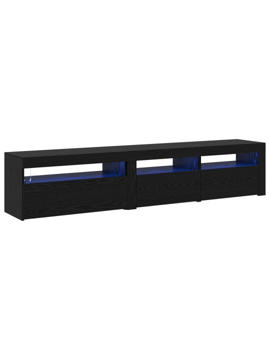 TV ALUSED 2 TK LED VALGUSTUSEGA MUSTAST TAMMEPUIDUST, TV ALUS LED VALGUSTUSEGA - MUST TAMM - 75X35X40 CM - TEHISPUIDUST VALMISTATUD
