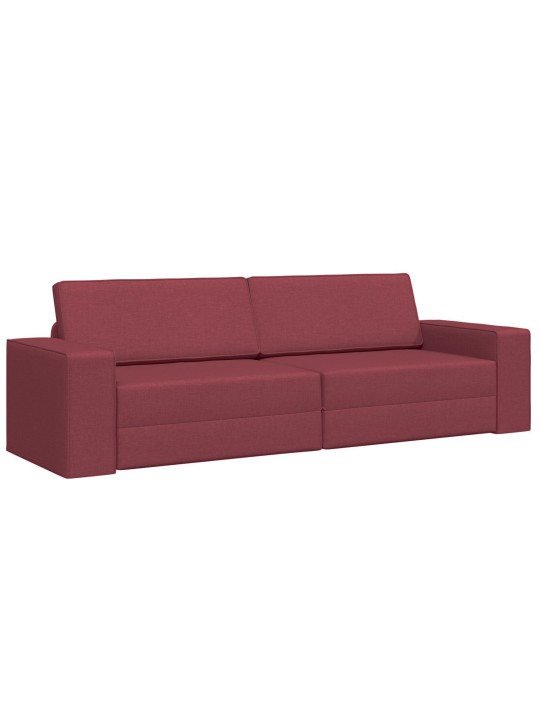 PÕRANDADIIVANVOODI 2-IN-1 BURGUNDI PUNANE 245X150X60.5 CM KANGAS