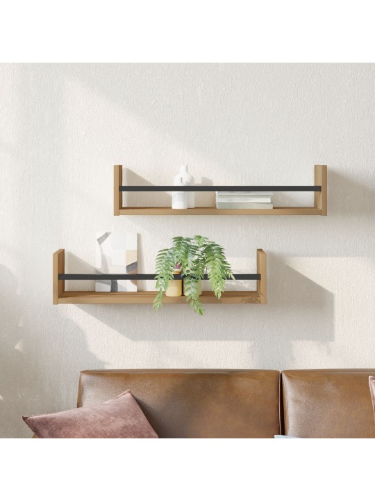SEINALE PAIGALDATAVAD RIIULID 2 TK KUNSTNIKU TAMM 60X16X14 CM TÖÖDELDUD PUIT