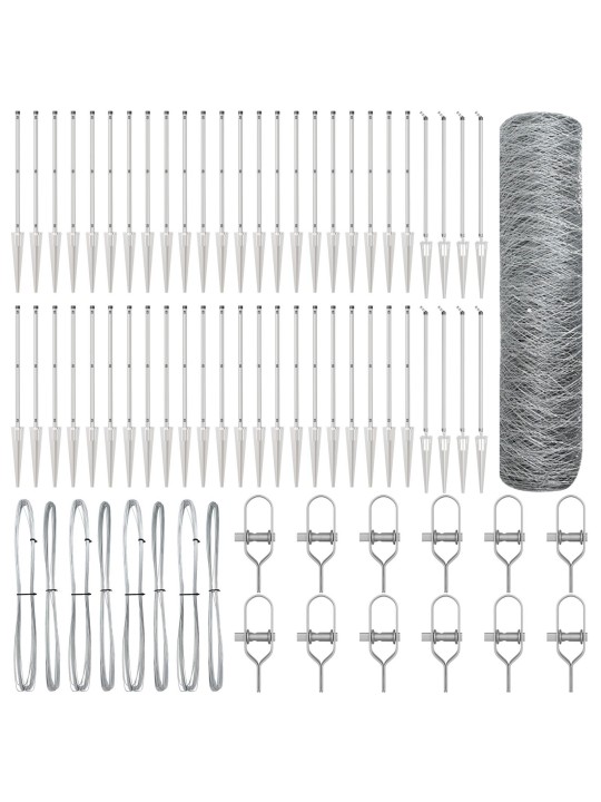 KUUSNURGA AED 0.6X100 M GALVANISEERITUD TERAS, AIA POSTID TERASTIKUGA 13 TK Ø32 MM 80 CM GALVANISEERITUD TERAS