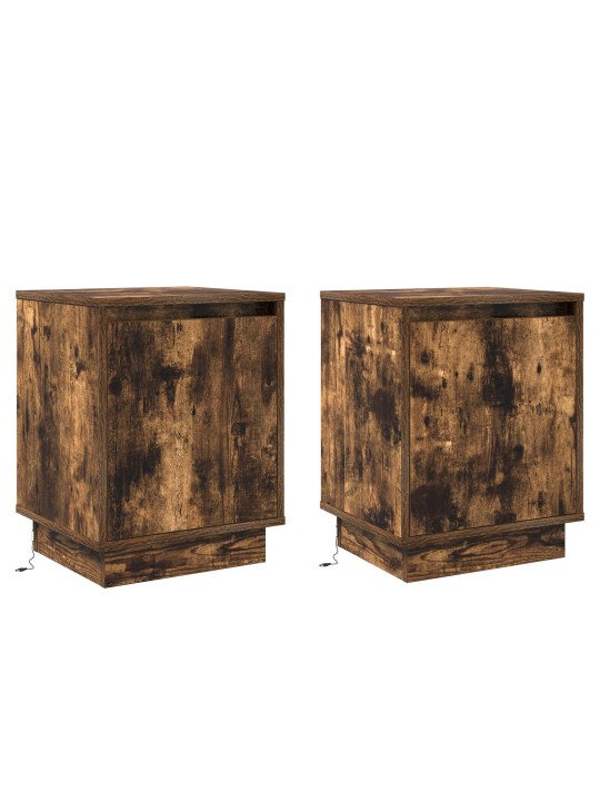 ÖÖKAPPIDE KOMPLEKT LED-VALGUSTITEGA 2 TK SUITSETATUD TAMM 39X34,5X50 CM