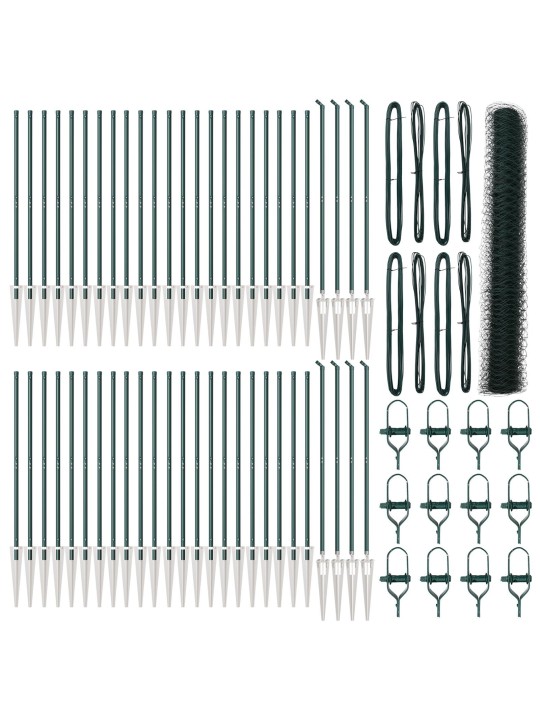 HEKSAGONAALNE AED ROHELINE 1,4X100 M TERAS, AEDADE POSTID SPIKE'IGA 13 TK Ø32 MM 160 CM GALVANISEERITUD TERAS
