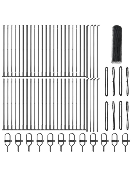 KUUSNURKNE AED HALL 0.4X100 M TERAS, AIA POSTID ALUSEPLAADIGA 13 TK Ø32MM 50CM GALVANISEERITUD TERAS