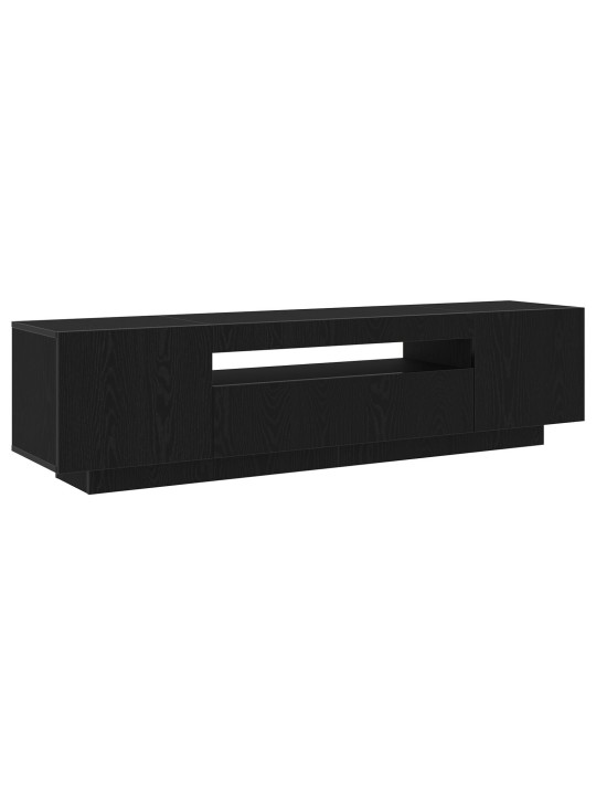 TV KAPP LED VALGUSTUSEGA, MUST TAMM, 160X35X40 CM, TEHISPUIT