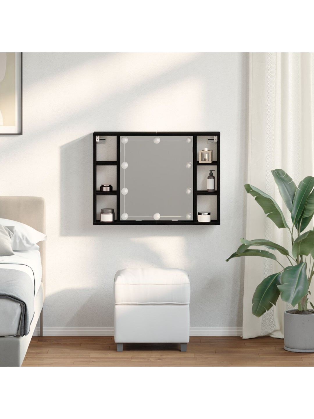 LED PEEGELKAPID - MUST TAMM - 76X15X55 CM - VALMISTATUD TEHISPUIDUST