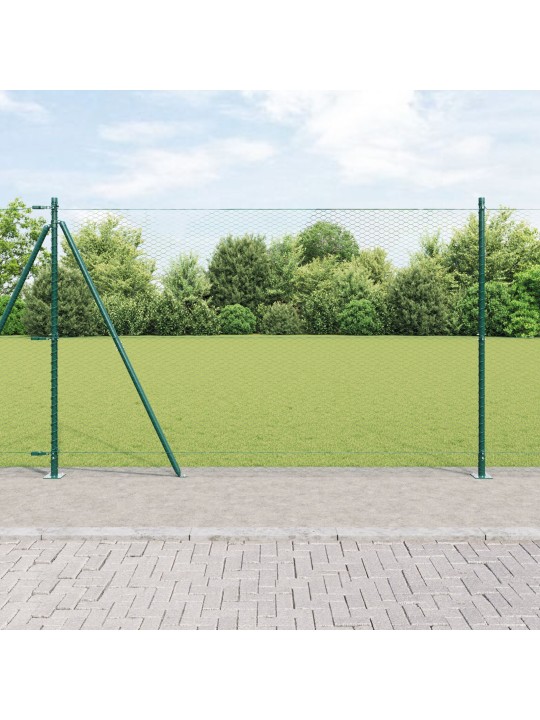 ROHELINE HEKK 1.4X100 M TERAS, AIA POSTID ALUSTOOTEGA 13 TK Ø32MM 78.5CM GALVANISEERITUD TERAS