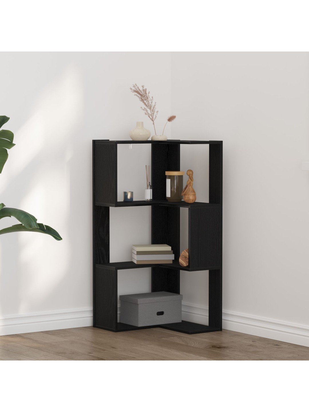 NURGARIIUL 3-KORRUSELINE MUST TAMME 50X50X102 CM TÖÖDELDUD PUIT