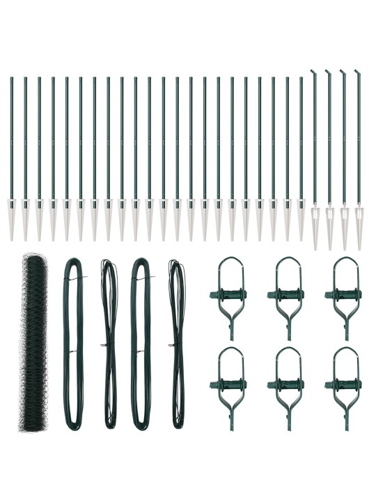 HEKSAGONAALNE AED ROHELINE 1.2X50 M TERASEST, AEDAPOSTID KOOS NAELAGA 13 TK Ø32 MM 140 CM GALVANISEERITUD TERASEST