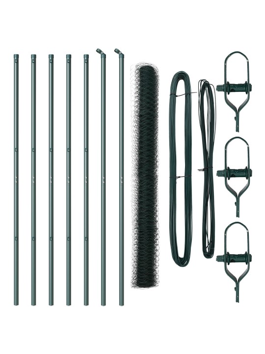 KUUSNURKNE AED ROHELINE 1.5X10 M TERAS, AIA POSTID 7 TK ROHELINE Ø32 MM 200 CM GALVANISEERITUD TERAS