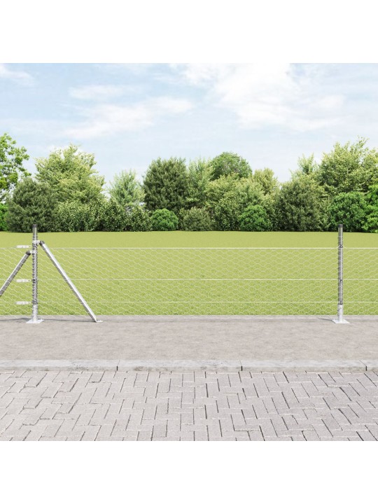 KUUSNURKNE PIIRE 0.4X100 M ZINGITUD TERASEST, PIIREPOSTID ALUSPLAATIDEGA 13 TK Ø32MM 50CM ZINGITUD TERASEST