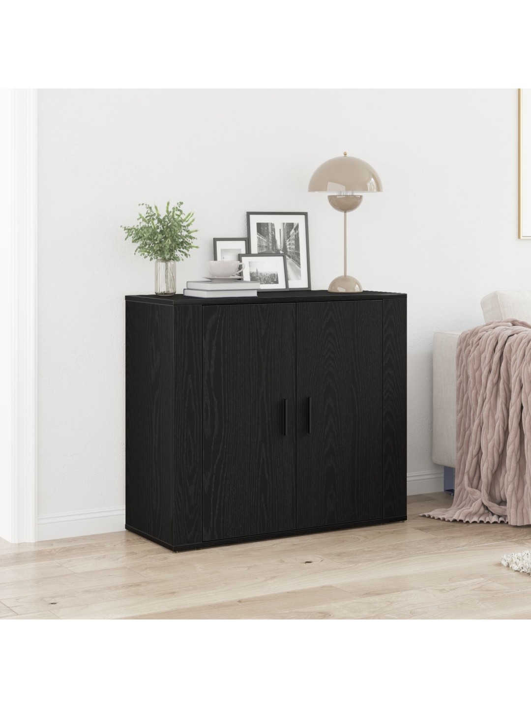KÜLMKAPP MUST TAMMEPUIT 80X33X70 CM TÖÖDELDUD PUIT
