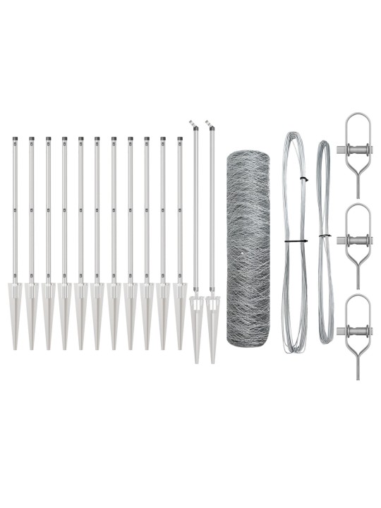 HEKKI AED 0.5X10 M GALVANISEERITUD TERAS, POSTID SPIKE'IGA 7 TK Ø32 MM 80 CM GALVANISEERITUD TERAS