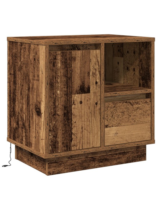 ÖÖKAPPIDEGA LED-VALGUSTUS 2 TK VANA PUIDU 50X34,5X50 CM
