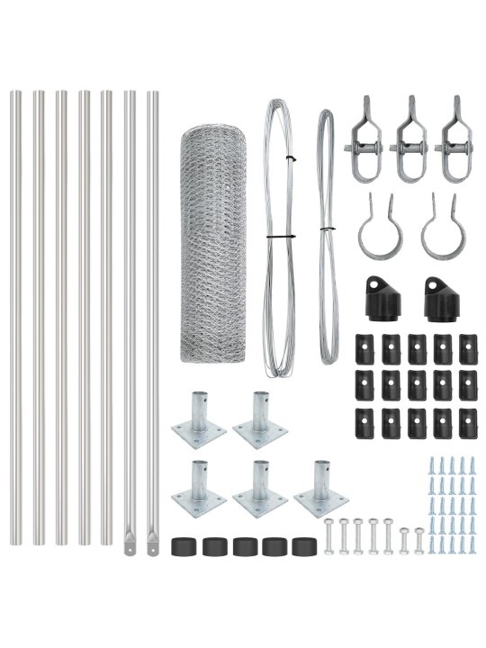KUUSNURGA AED 0.4X10 M TSINGITUD TERAS, AIA POSTID KOOS BAASPLAADIS 7 TK Ø32MM 50CM TSINGITUD TERAS