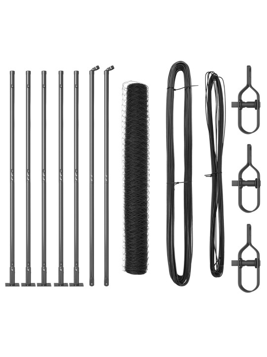 HEKSAGONAALNE AED HALL 0.8X10 M TERAS, AIALOIDJAD KOOS ALUSPLAATIDEGA 7 TK Ø32MM 90CM GALVANISEERITUD TERAS