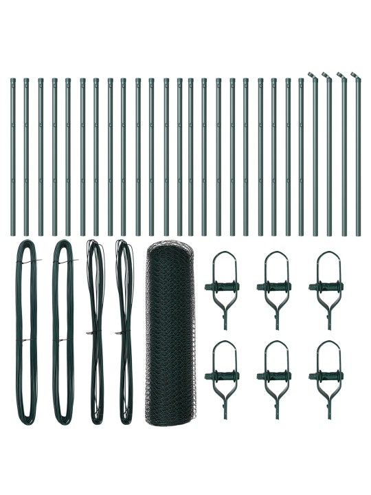 KUUSNURKNE AED ROHELINE 0.4X50 M TERAS, AIAPOSTID 13 TK ROHELINE Ø32 MM 80 CM GALVANISEERITUD TERAS