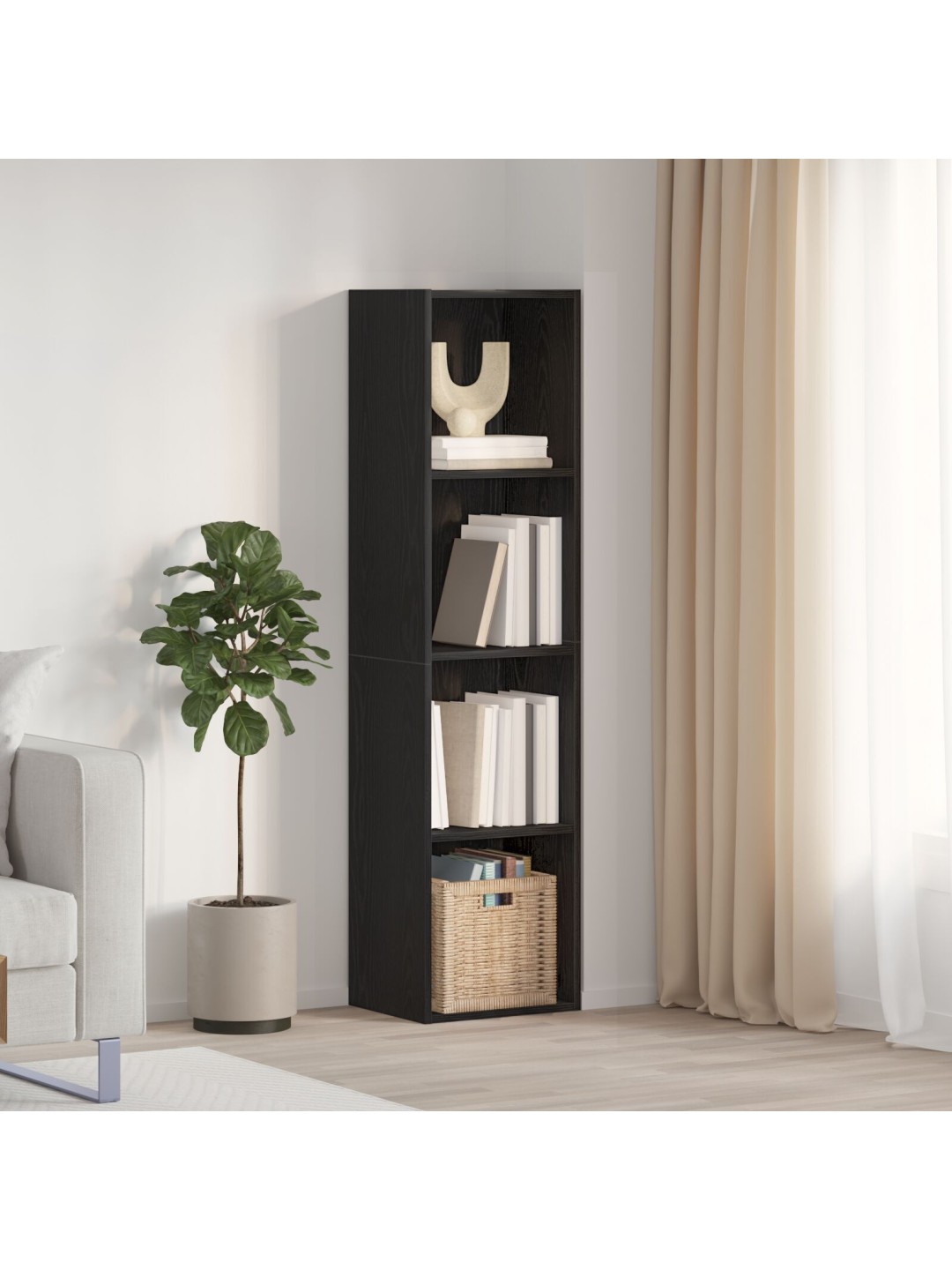RAAMATUKAPP/TV KAPP MUST TAMM 36X30X143 CM
