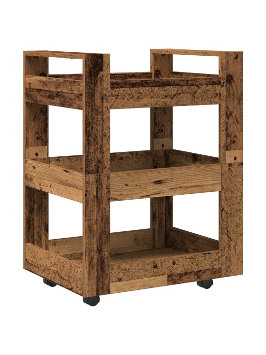 KÖÖGI TROLLEY AGED WOOD 60X45X80 CM TÖÖDELDUD PUIT