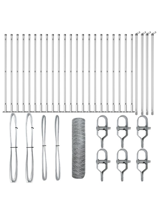 KUUSNURKNE TARA 0.4X50 M GALVANISEERITUD TERAS, TARA POSTID ALUSPINKADEGA 13 TK Ø32MM 50CM GALVANISEERITUD TERAS