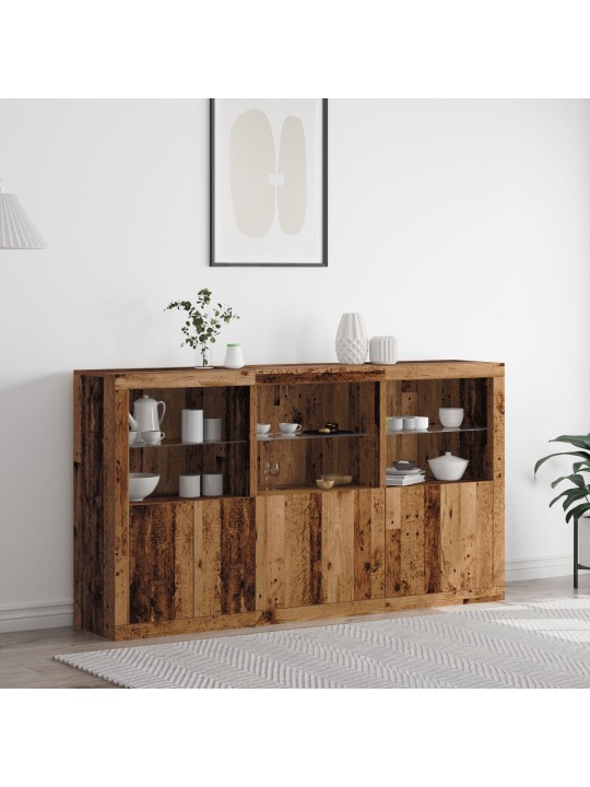 KÕRVALLAUD LED-VALGUSTIGA VANA PUIT 181.5X37X100 CM TÖÖDELDUD PUIT